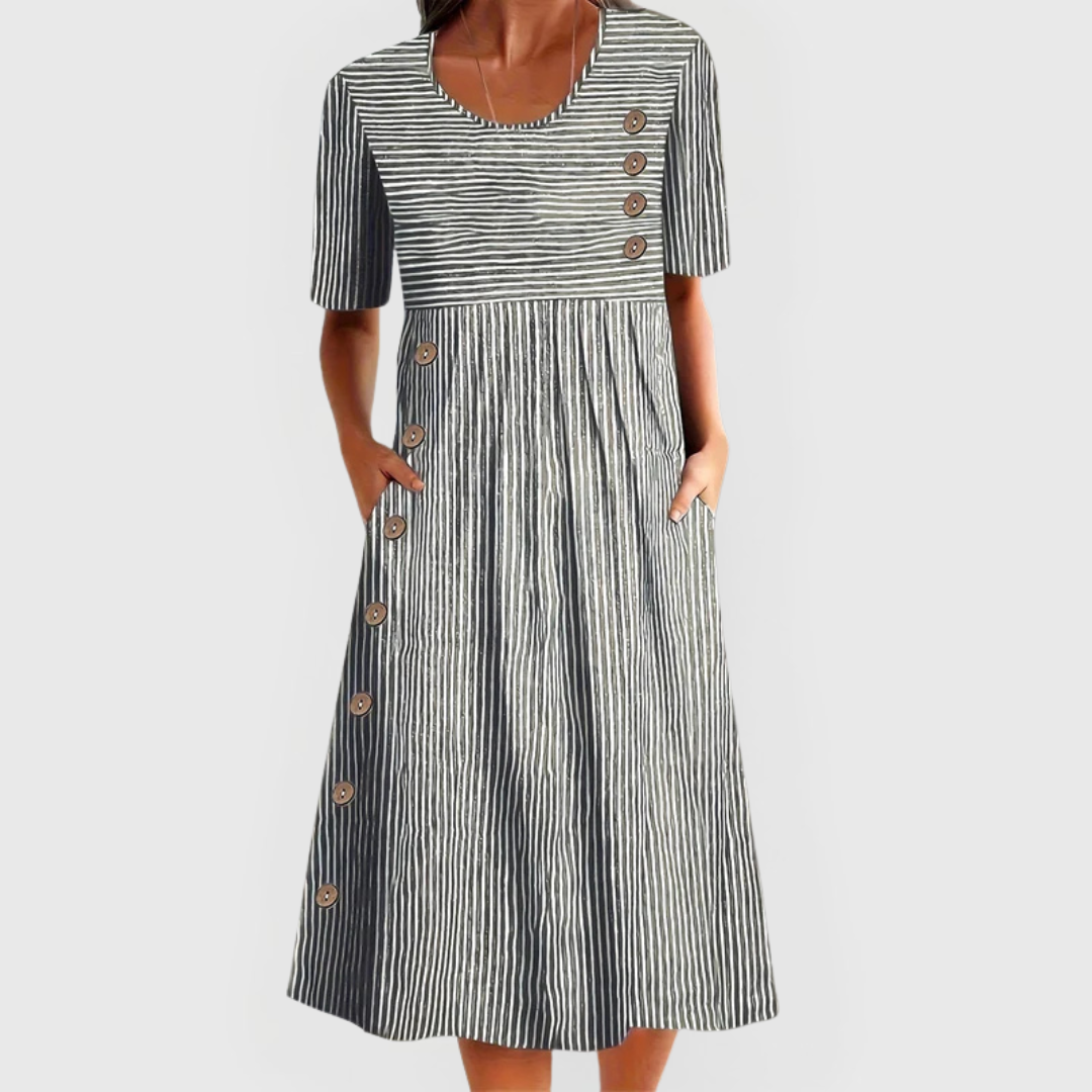 Wanda™ Striped Midi Dress - Chic and Stylish
