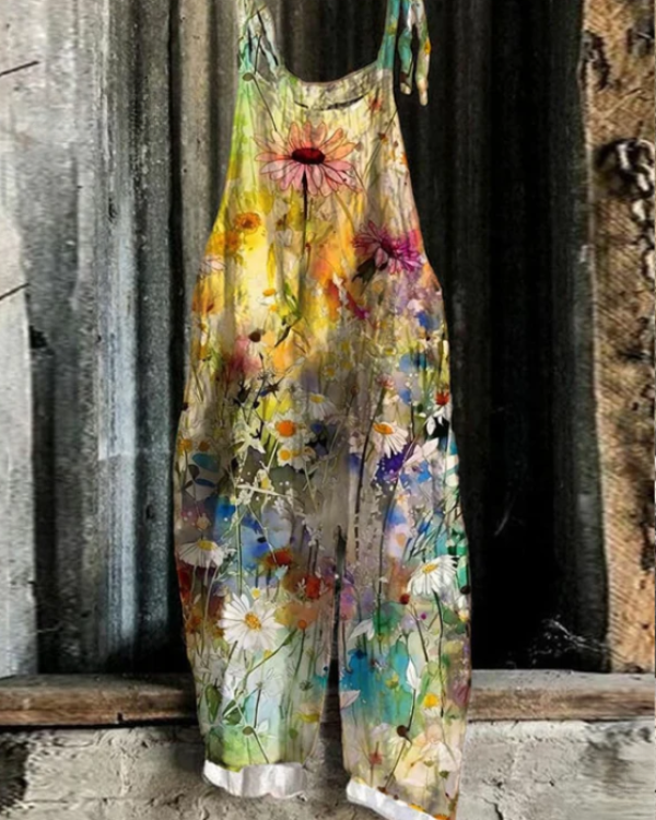 Combinaison Vintage Florale - Style et Confort Sans Effort pour Femmes