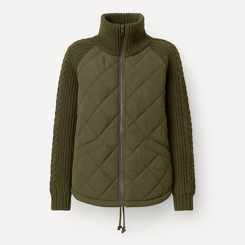 Elodie | Knit-Sleeve Quilted Jacket