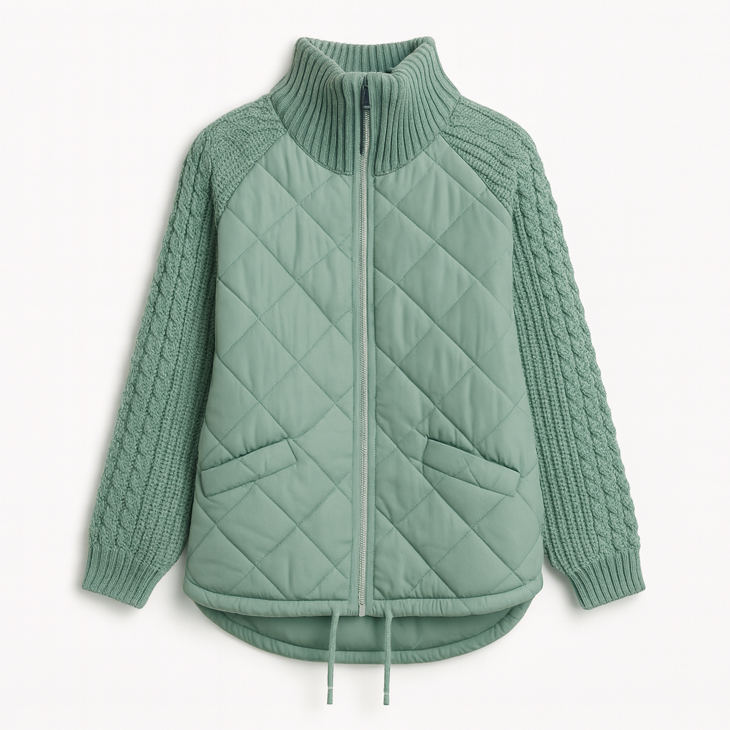 Elodie | Knit-Sleeve Quilted Jacket