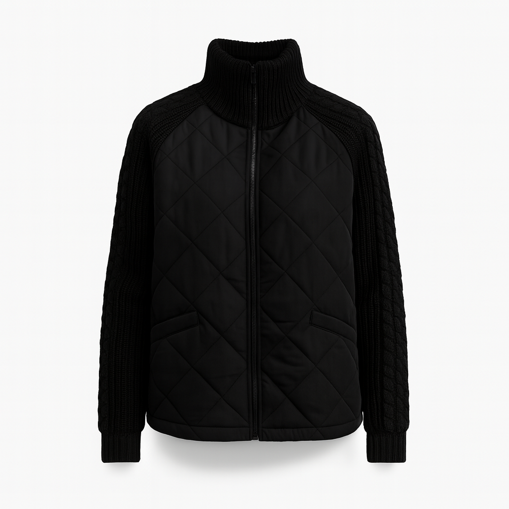 Elodie | Knit-Sleeve Quilted Jacket