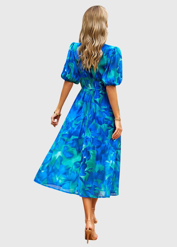 Merlin™ | Elegant Floral Midi Dress