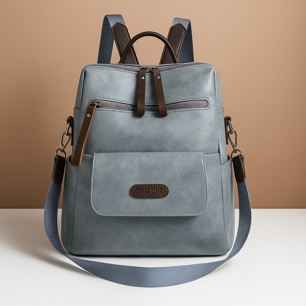 Anti-theft leather travel backpack | Sophie