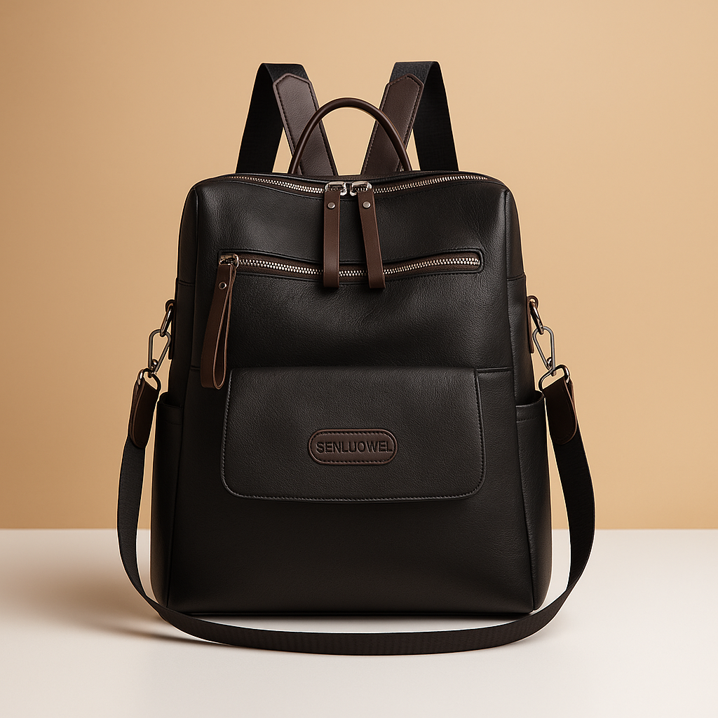 Anti-theft leather travel backpack | Sophie