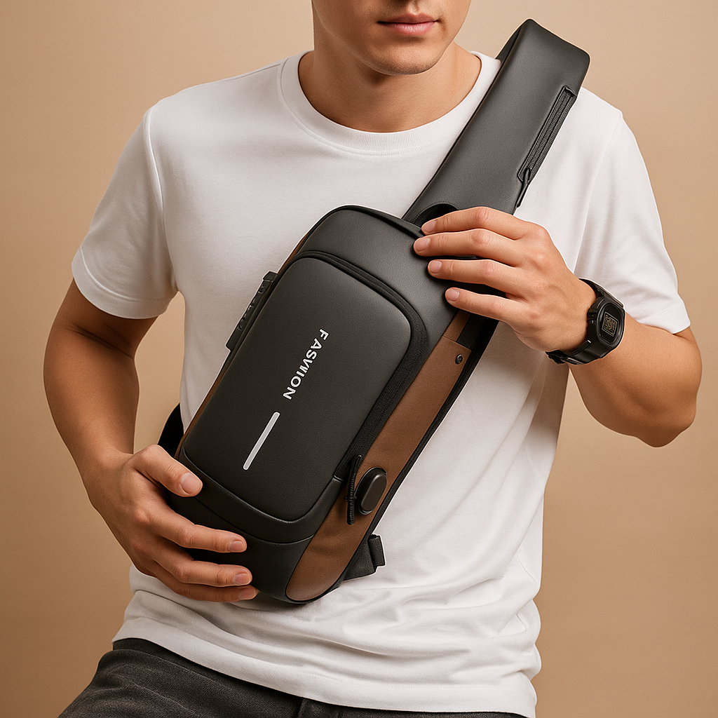 Anti-theft USB crossbody bag | Caleb