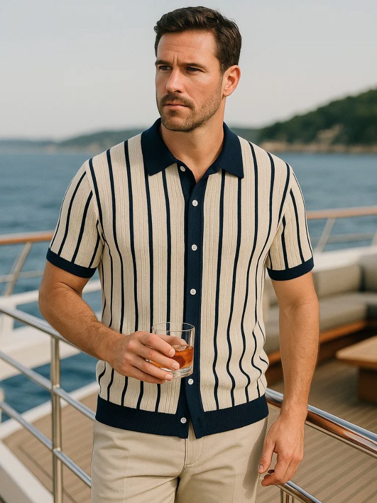Atlantic Frame Knit Polo – Leviana