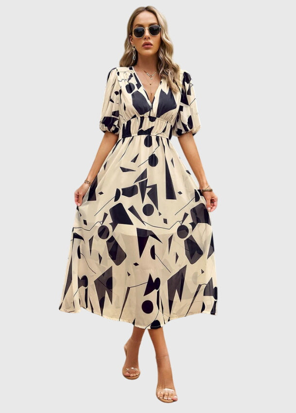 Merlin™ | Elegant Floral Midi Dress