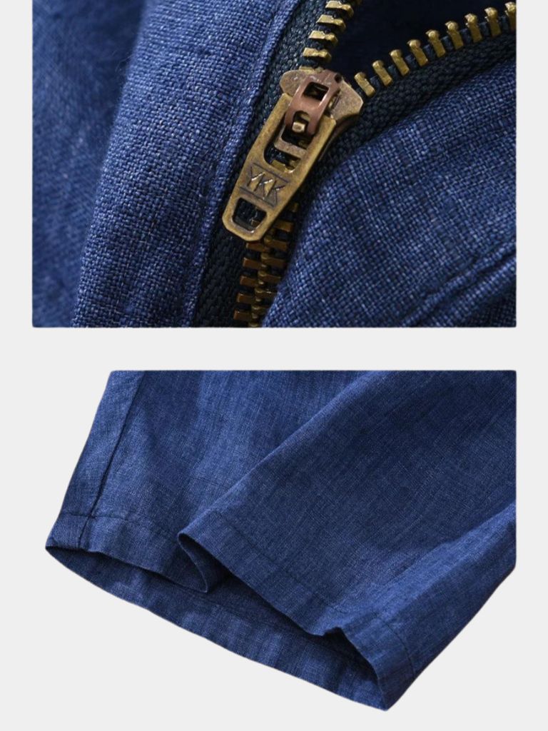 Horizon Blue Linen Shorts - Leviana