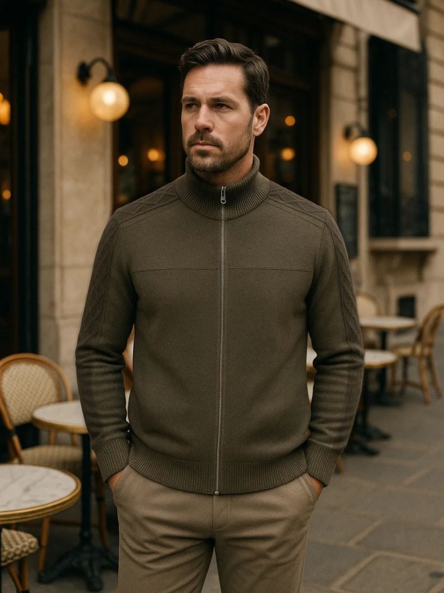 Leviana Roll Neck Cashmere Zip Pullover