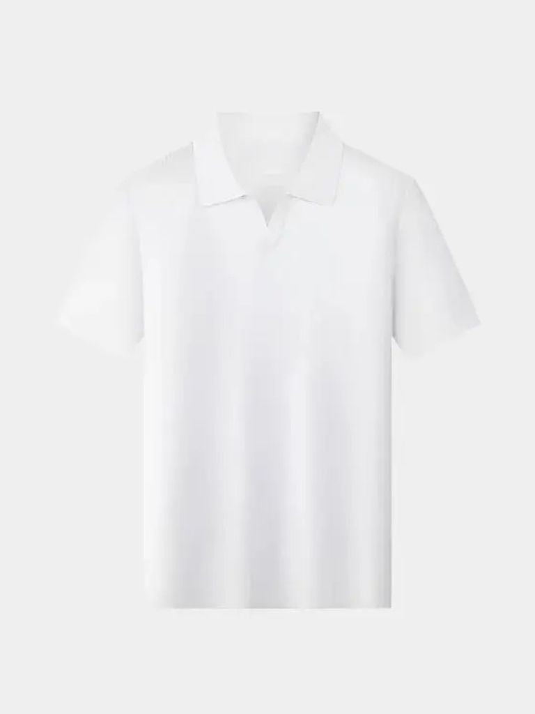 Casual Buttonless Knit Polo Shirt - Leviana