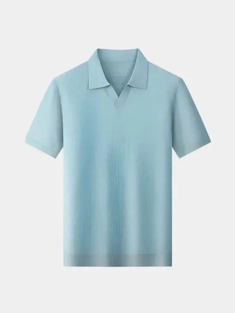 Casual Buttonless Knit Polo Shirt - Leviana