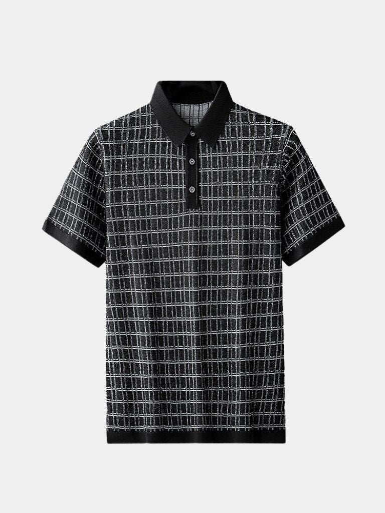 Classic Black Knit Polo - Leviana