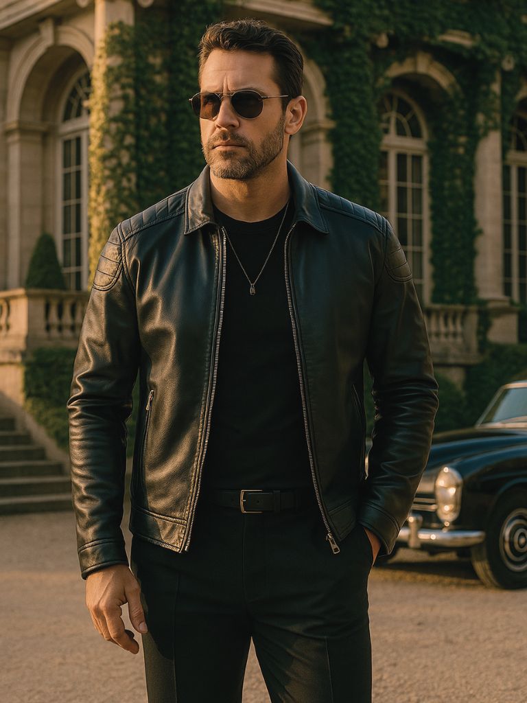 Leviana Crossed Leather Jacket