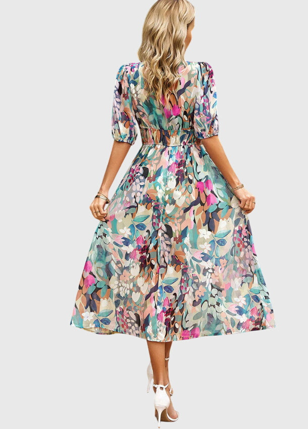 Merlin™ | Elegant Floral Midi Dress