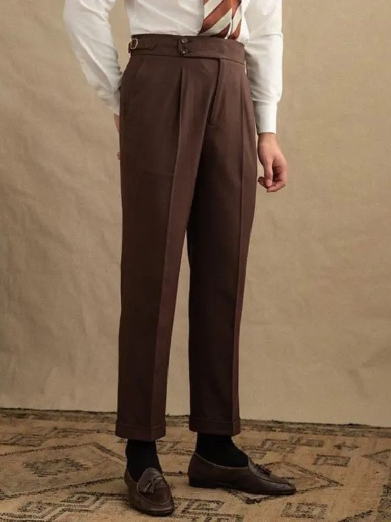 Leviana Dark Brown Gabardine Suit