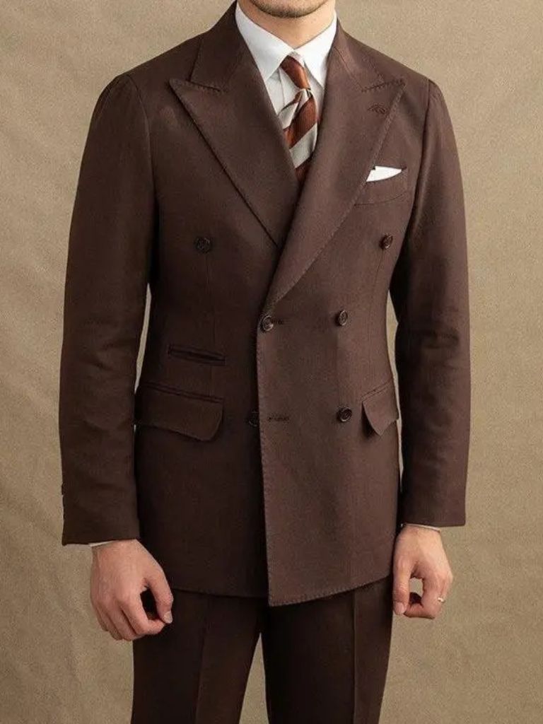 Leviana Dark Brown Gabardine Suit