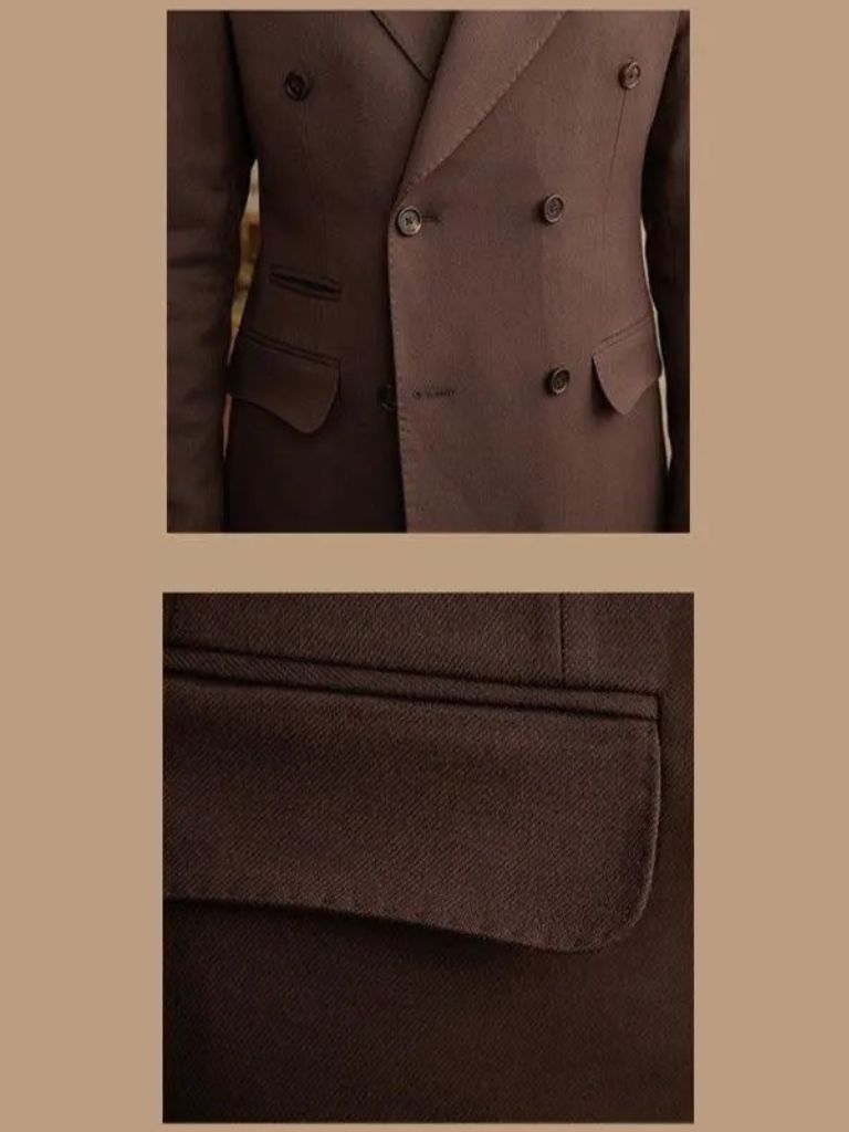 Leviana Dark Brown Gabardine Suit