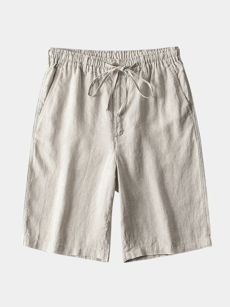 Gray Marine Linen Shorts - Leviana