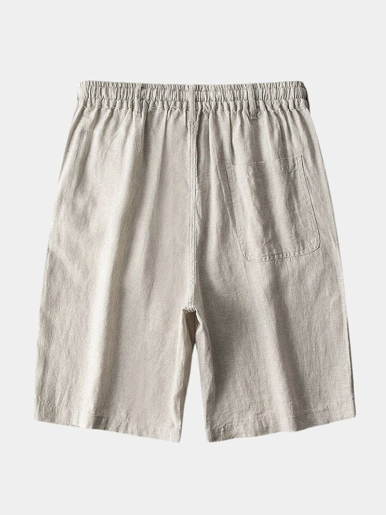 Gray Marine Linen Shorts - Leviana