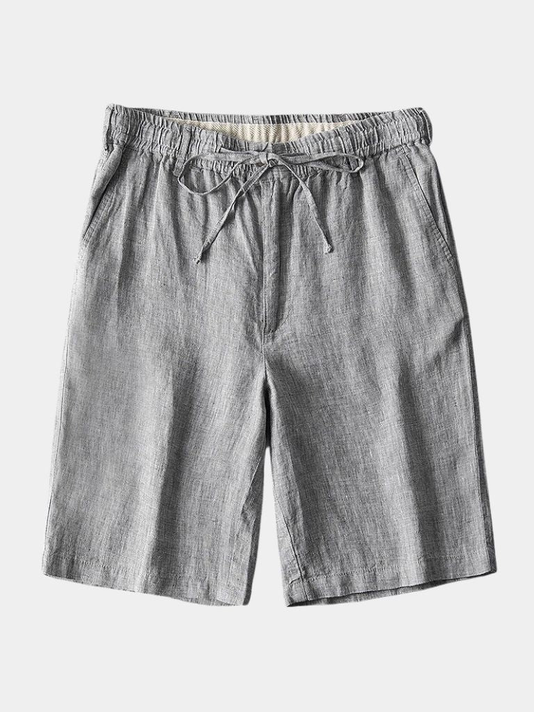 Gray Marine Linen Shorts - Leviana