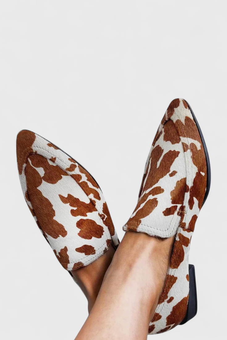 Mocassins Grece à talon bas en cuir