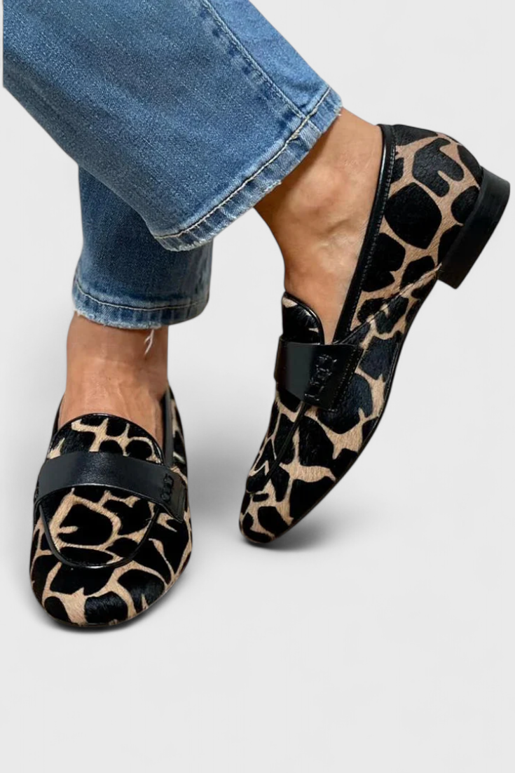 Mocassins Annelore à talon bas en cuir