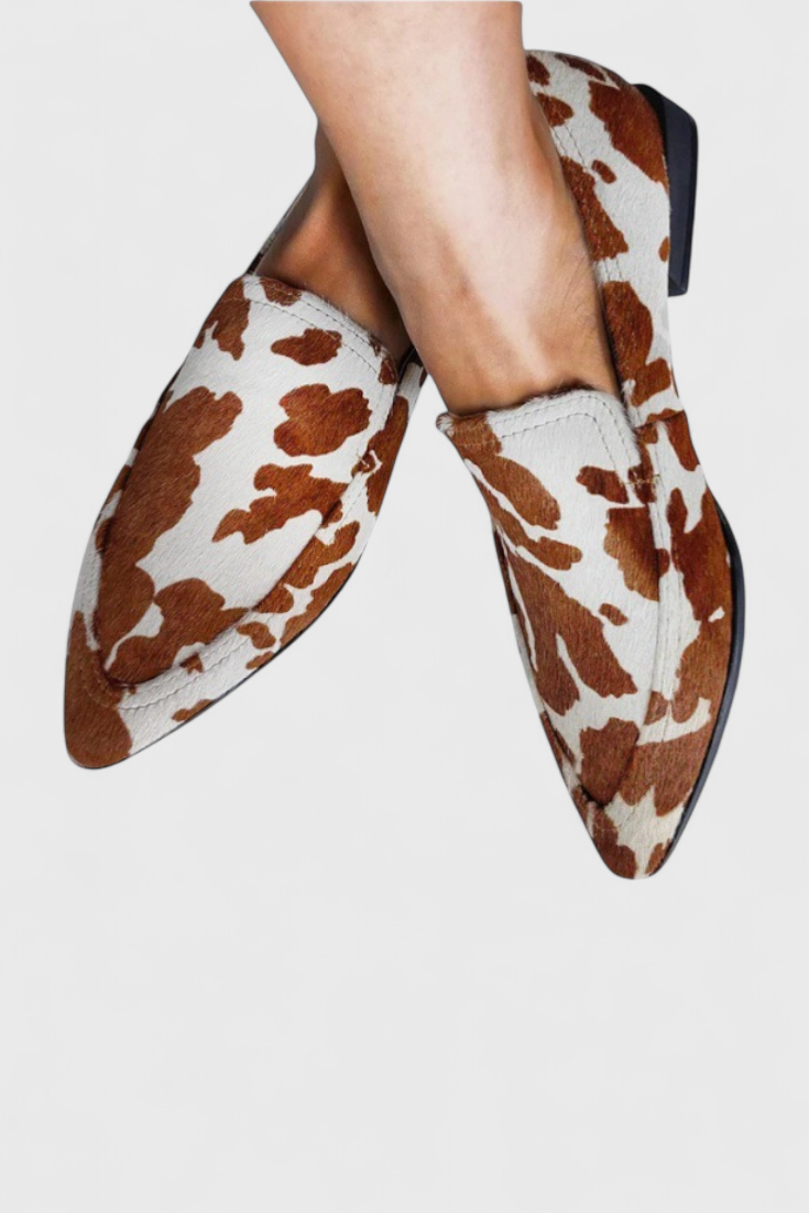 Mocassins Grece à talon bas en cuir