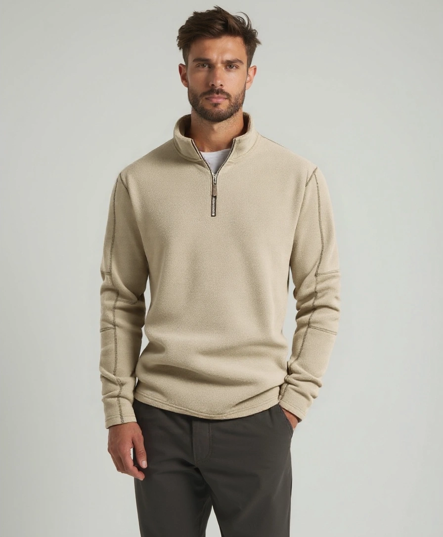 High Neck Zip Sweater Alpine - Leviana