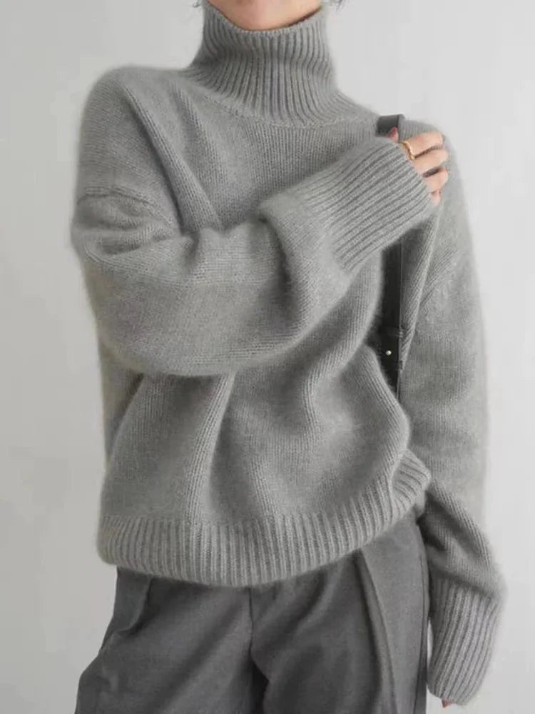 ISABELLA - ELEGANT HIGH COLLAR CASHMERE SWEATER