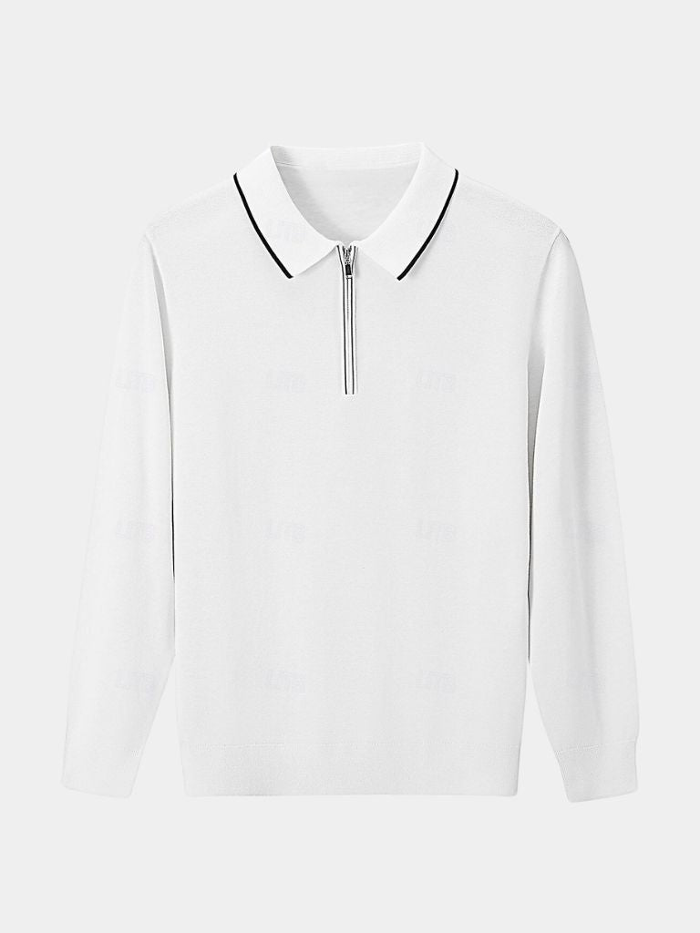 Ivory Elite Long Sleeve Polo – Leviana