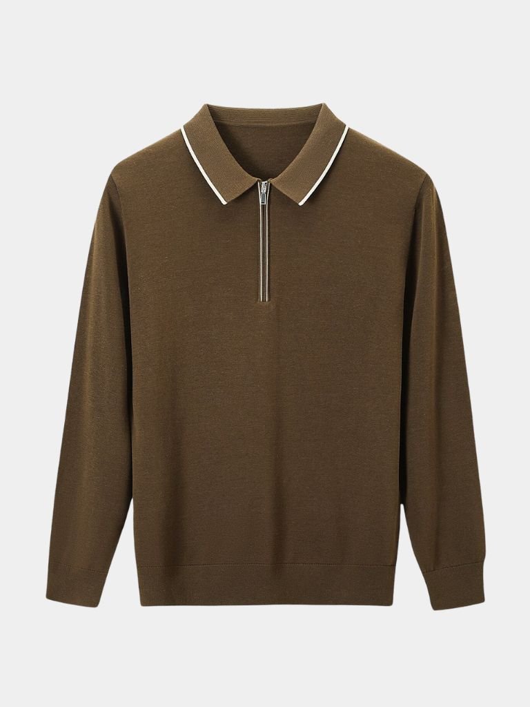 Ivory Elite Long Sleeve Polo – Leviana