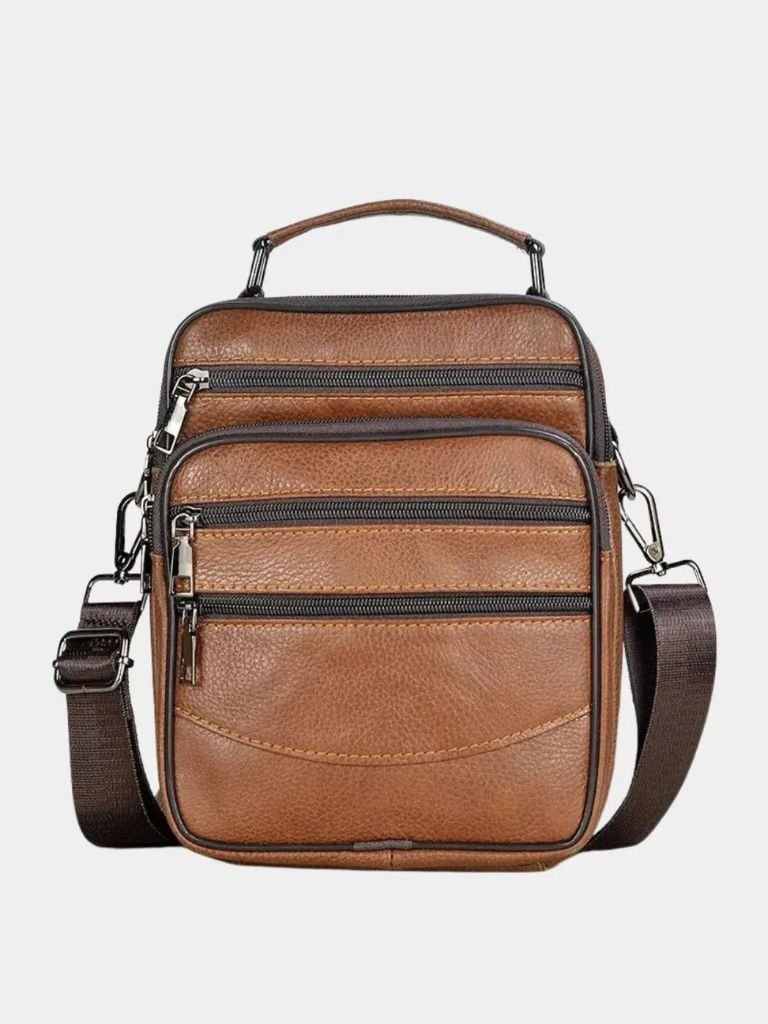 Cross and Crown Leather Handbag