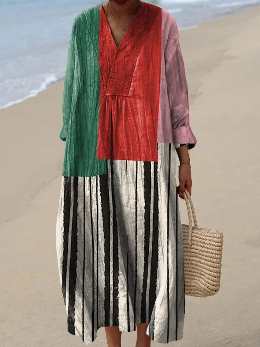 Leviana – Elegant dress with a geometric pattern