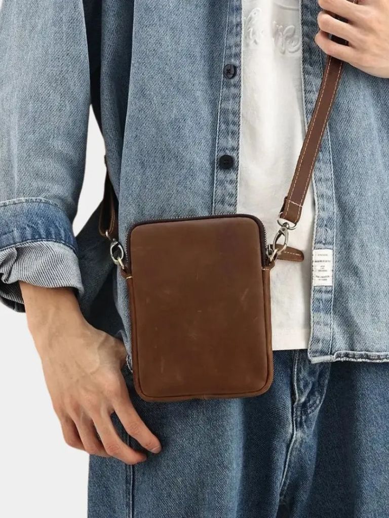 Leviana Minimalist Leather Crossbody Bag