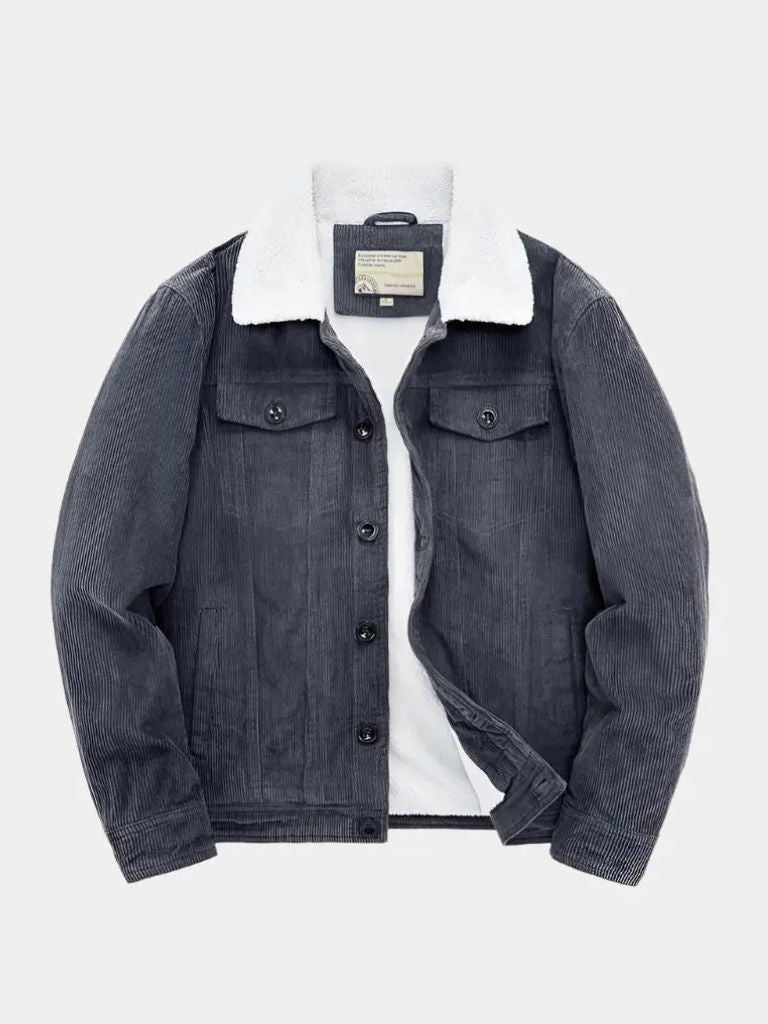 Leviana Vintage-Inspired Minimalist Corduroy Jacket