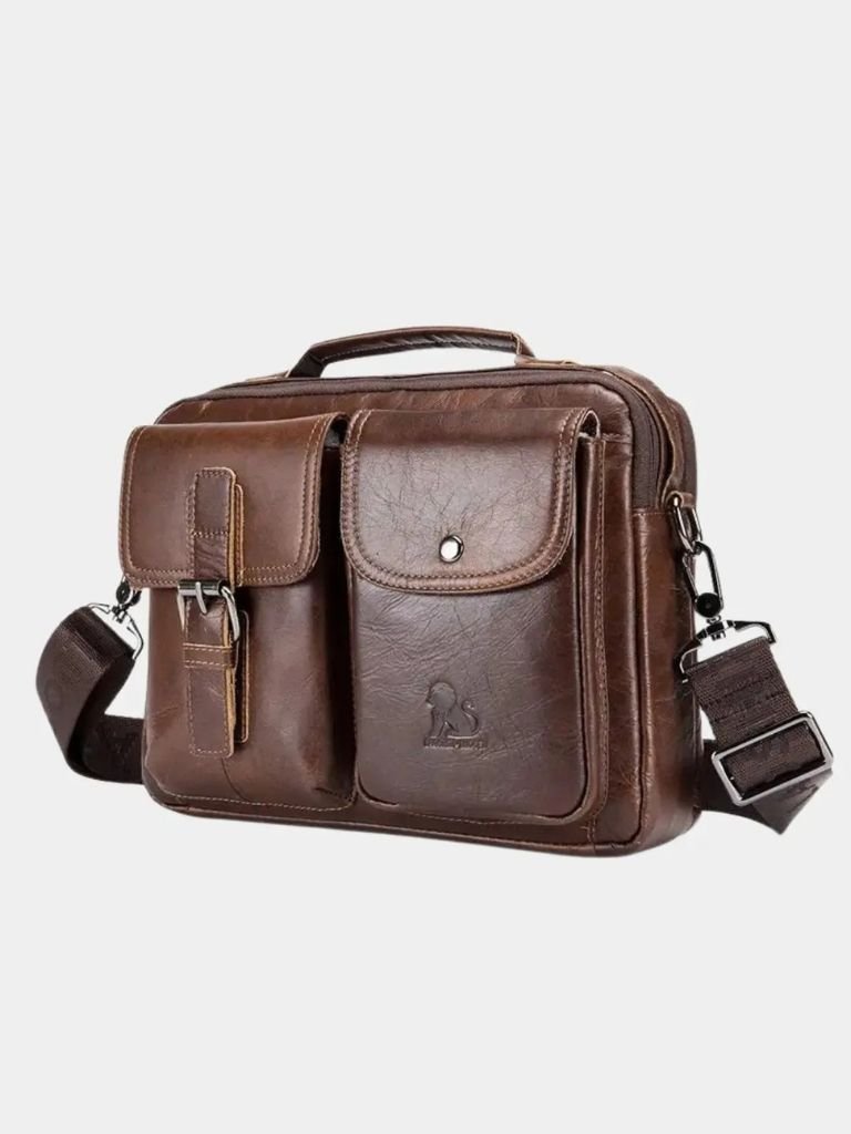 Leviana Vintage-Inspired Square Leather Crossbody Bag