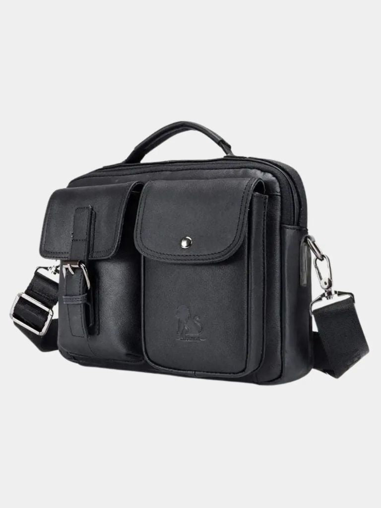 Leviana Vintage-Inspired Square Leather Crossbody Bag