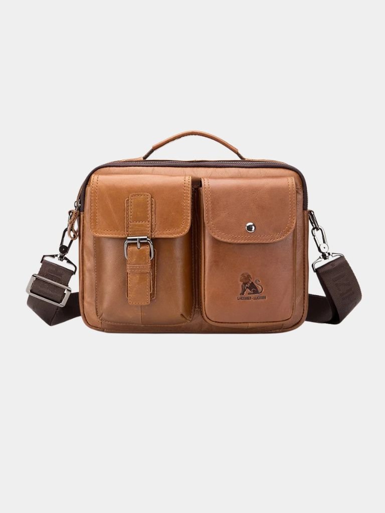 Leviana Vintage-Inspired Square Leather Crossbody Bag