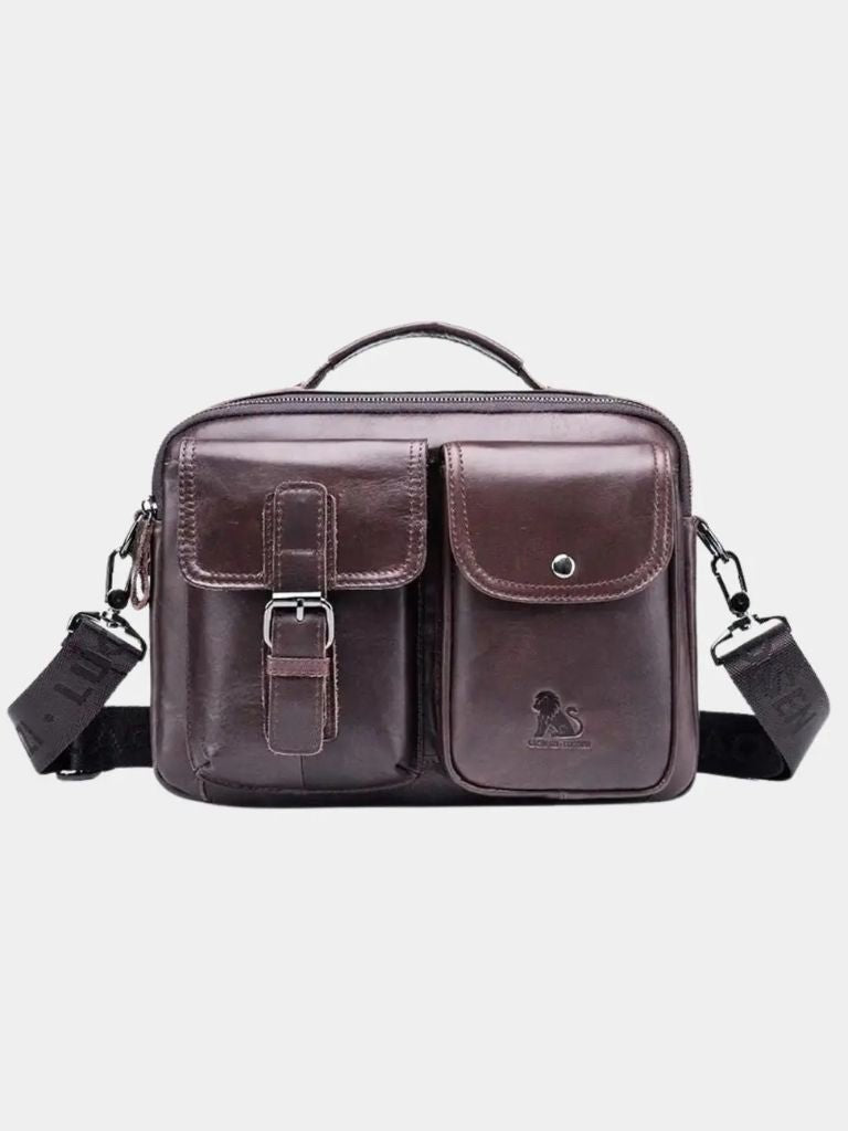 Leviana Vintage-Inspired Square Leather Crossbody Bag