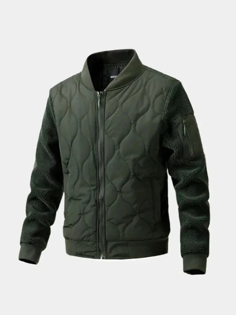 Leviana Padded Sherpa Sleeve Bomber Jacket