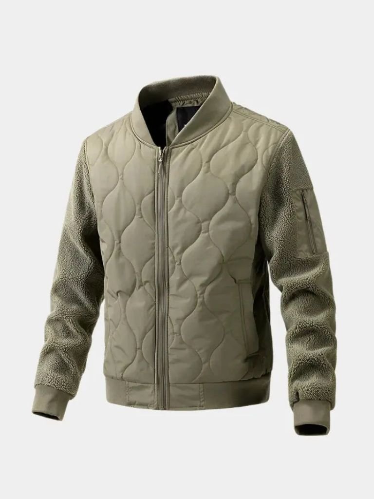 Leviana Padded Sherpa Sleeve Bomber Jacket
