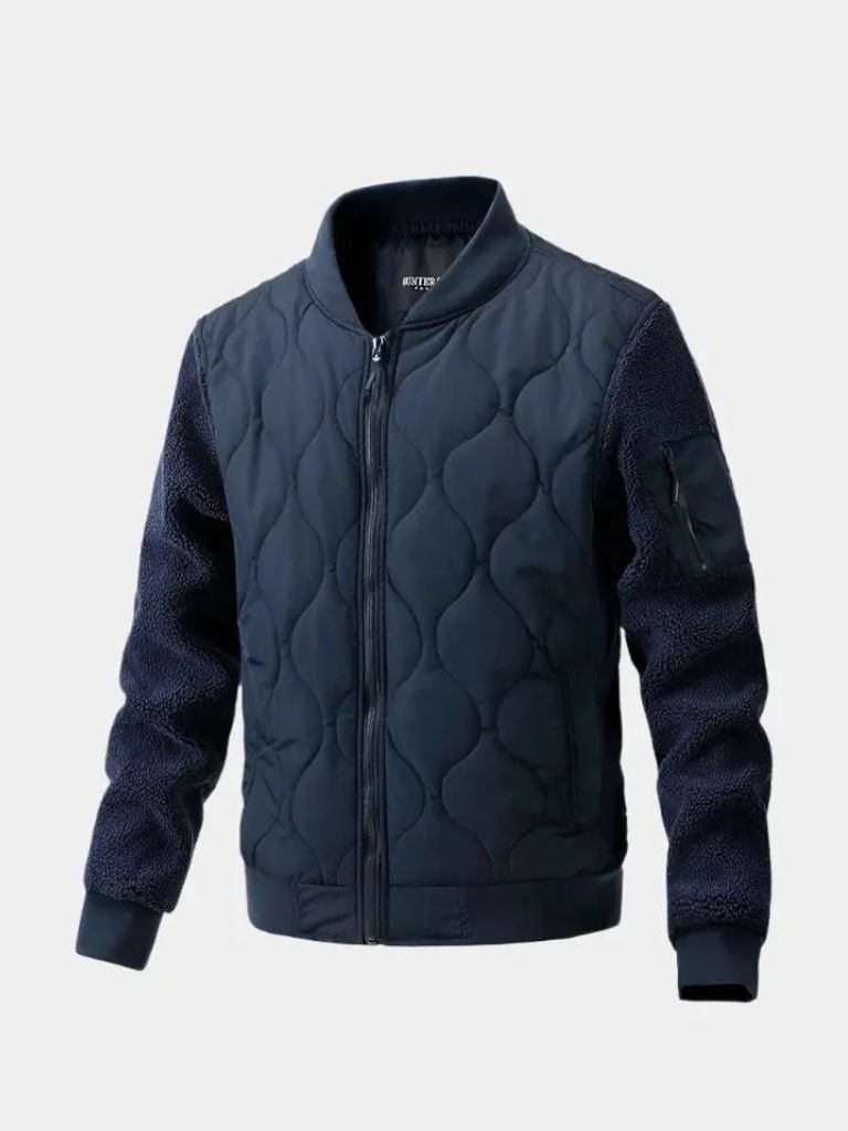 Leviana Padded Sherpa Sleeve Bomber Jacket