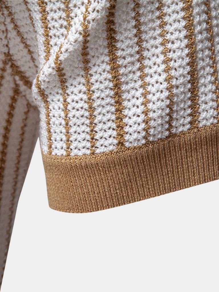Striped Knit Polo - Leviana