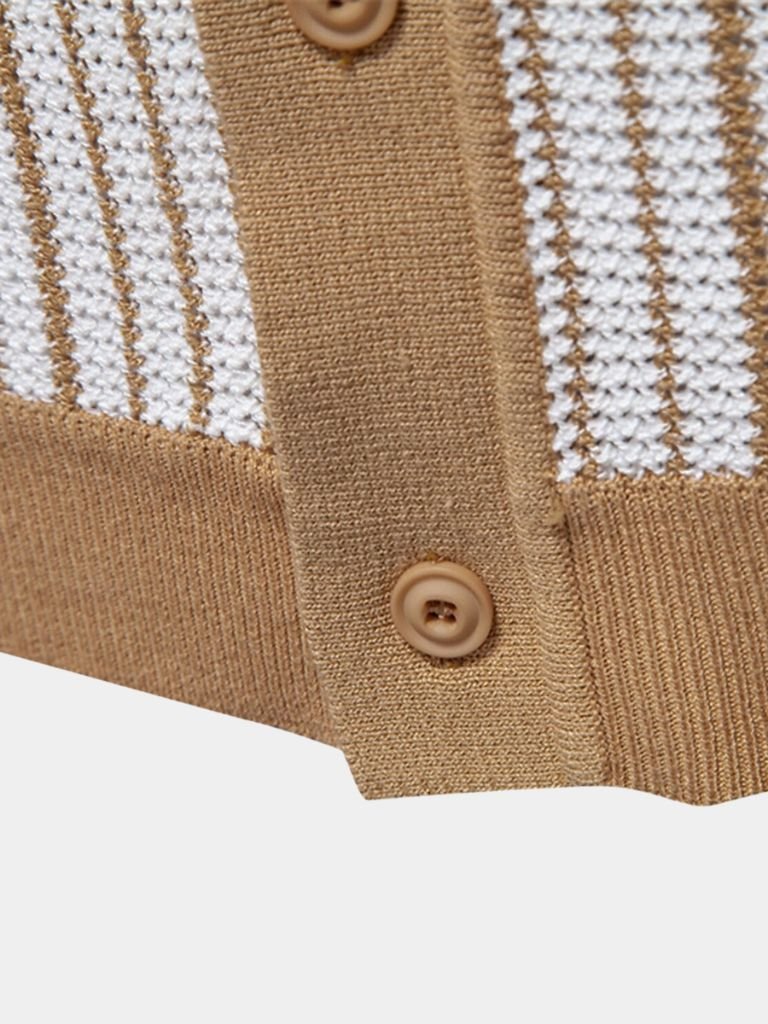 Striped Knit Polo - Leviana