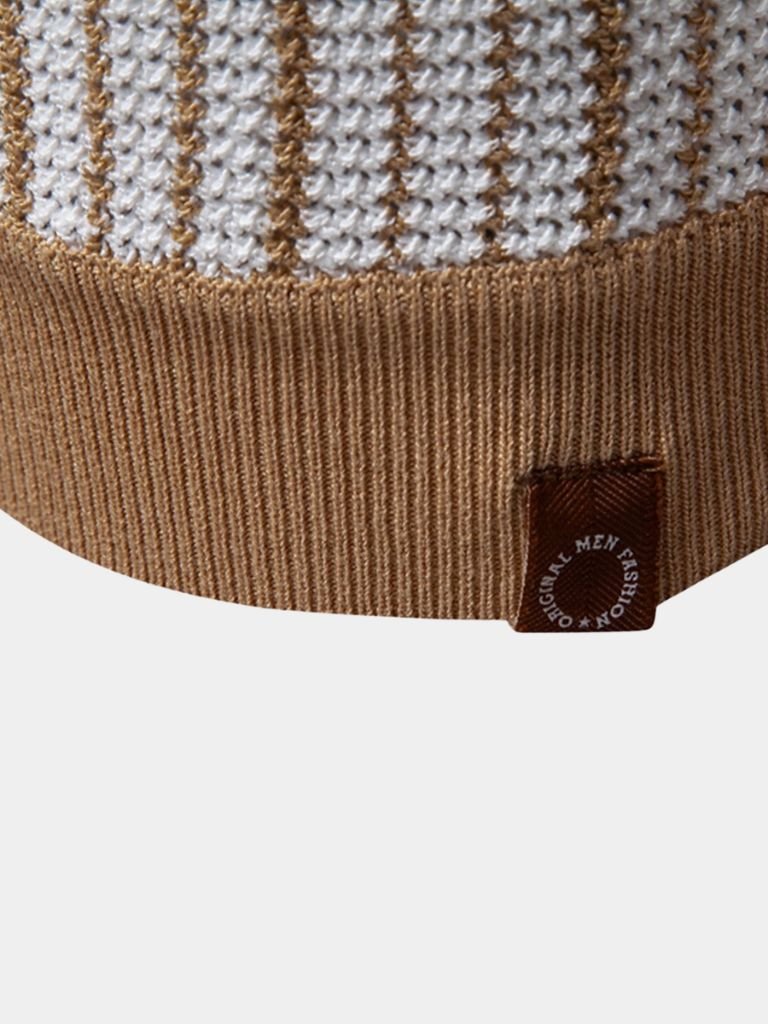 Striped Knit Polo - Leviana