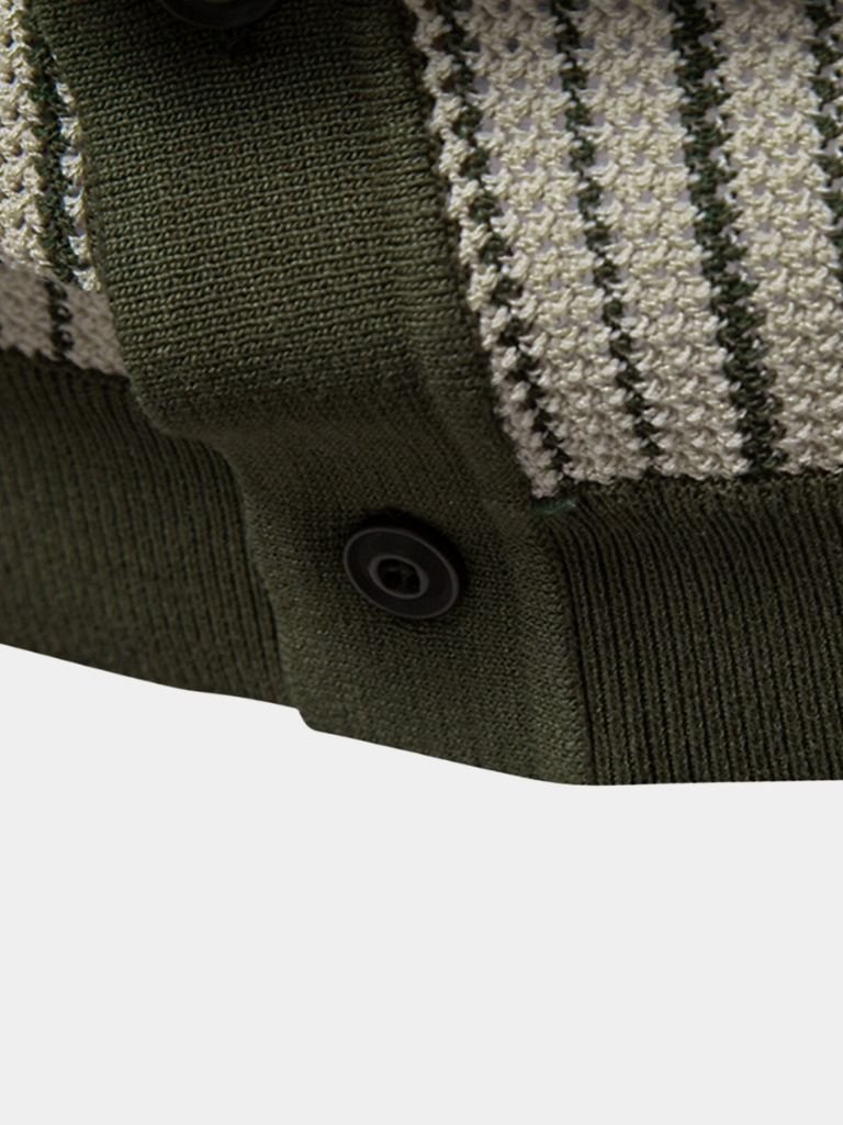 Striped Knit Polo - Leviana