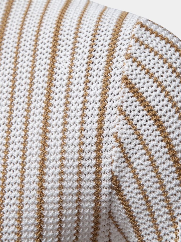 Striped Knit Polo - Leviana