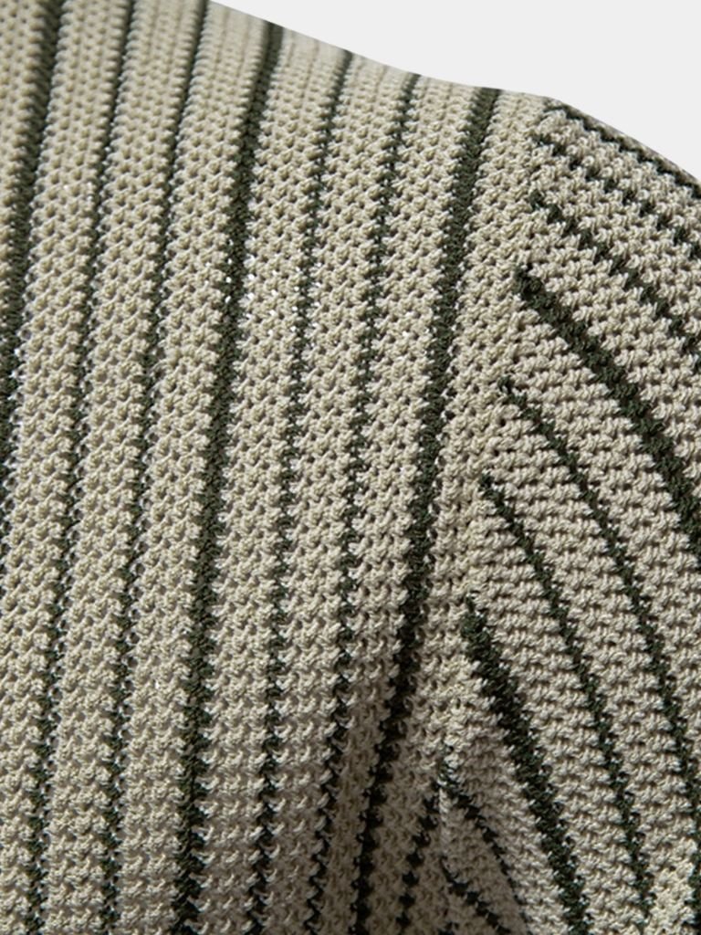 Striped Knit Polo - Leviana