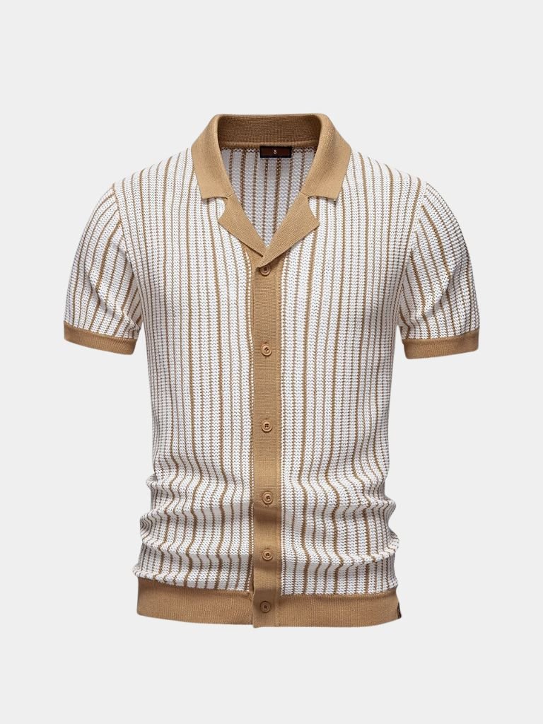 Striped Knit Polo - Leviana
