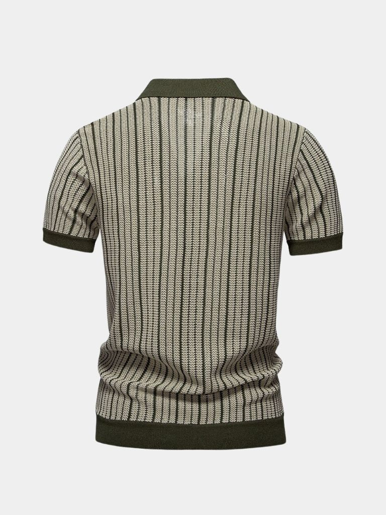 Striped Knit Polo - Leviana